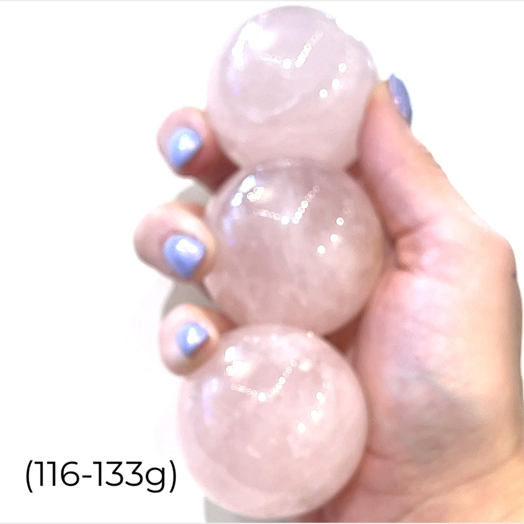 med size rose quartz spheres