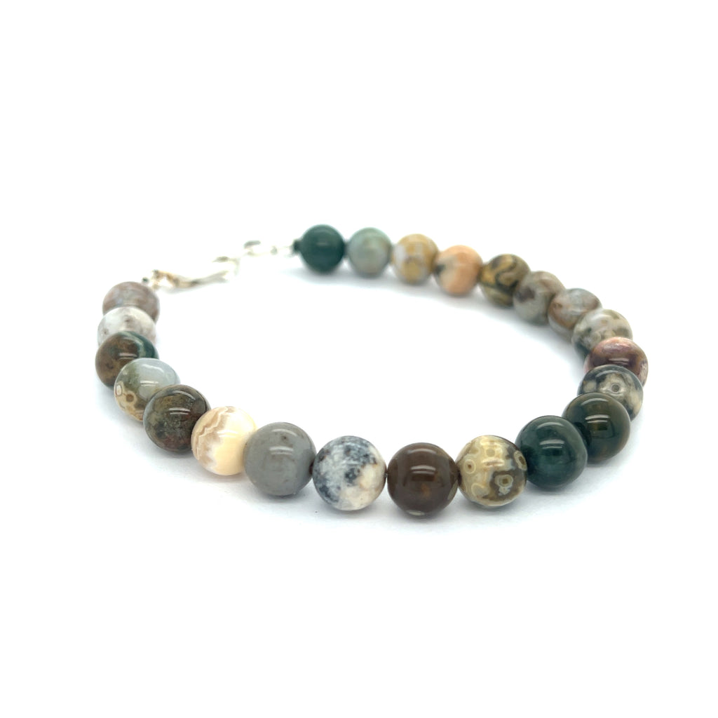 Ocean Jasper Gemstone Beaded Bracelet