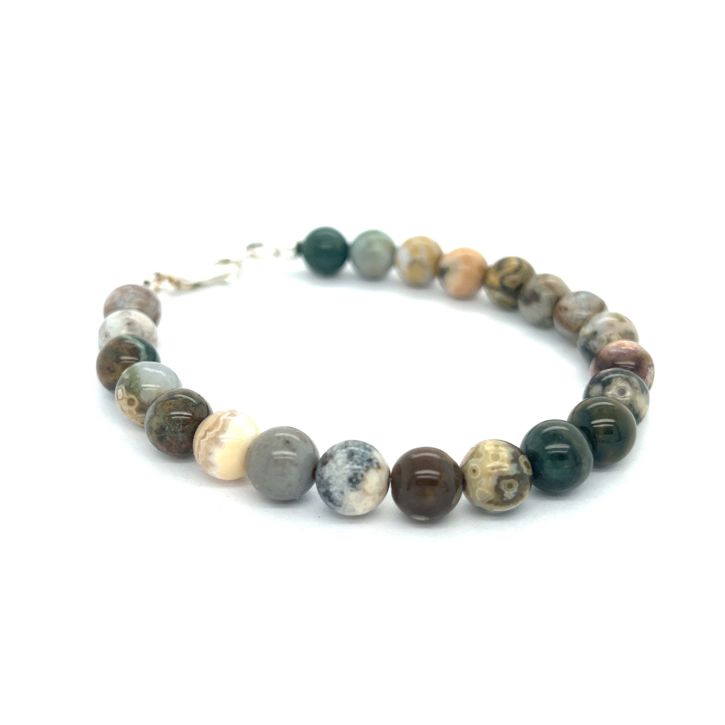 Ocean Jasper Gemstone Beaded Bracelet