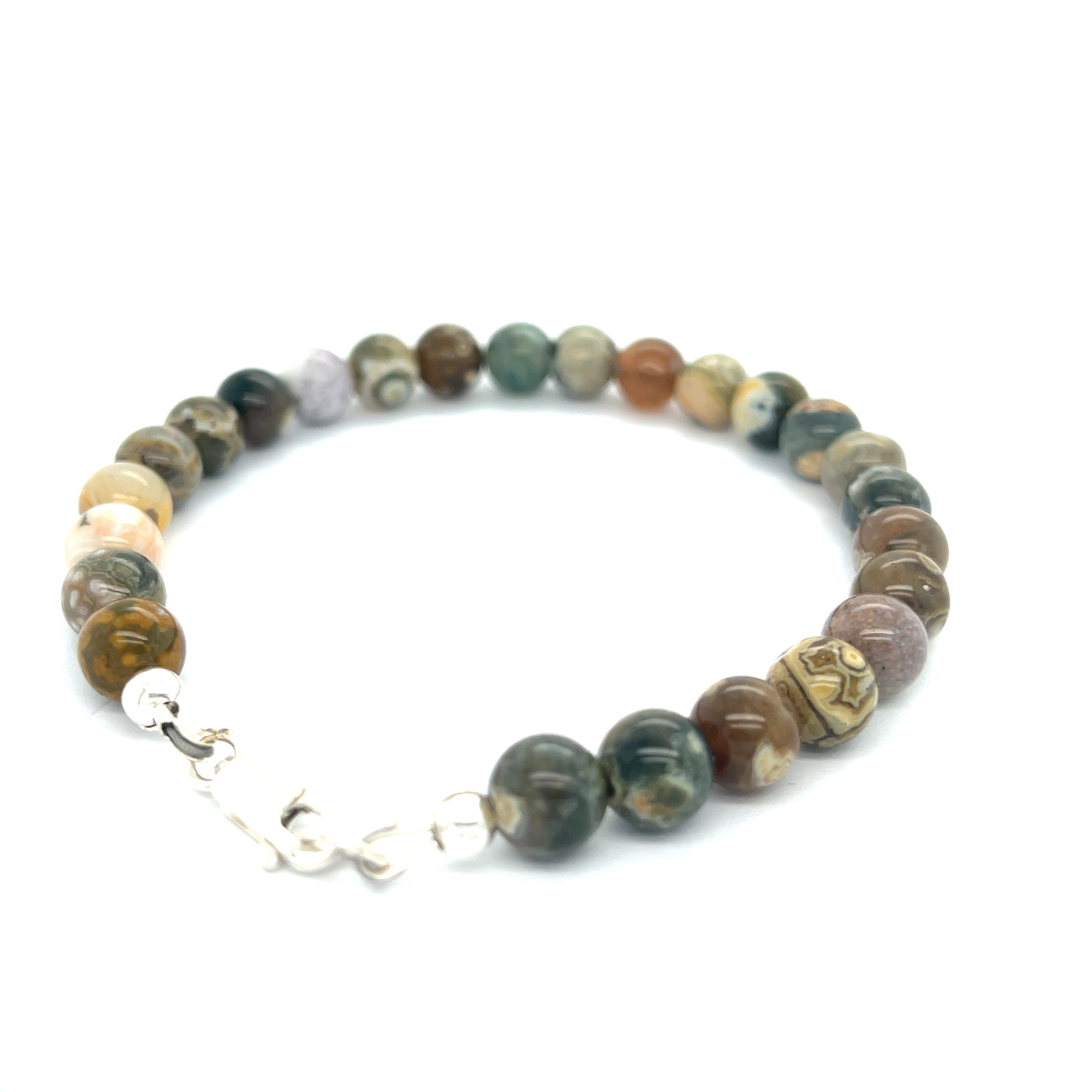 Ocean Jasper Gemstone Beaded Bracelet