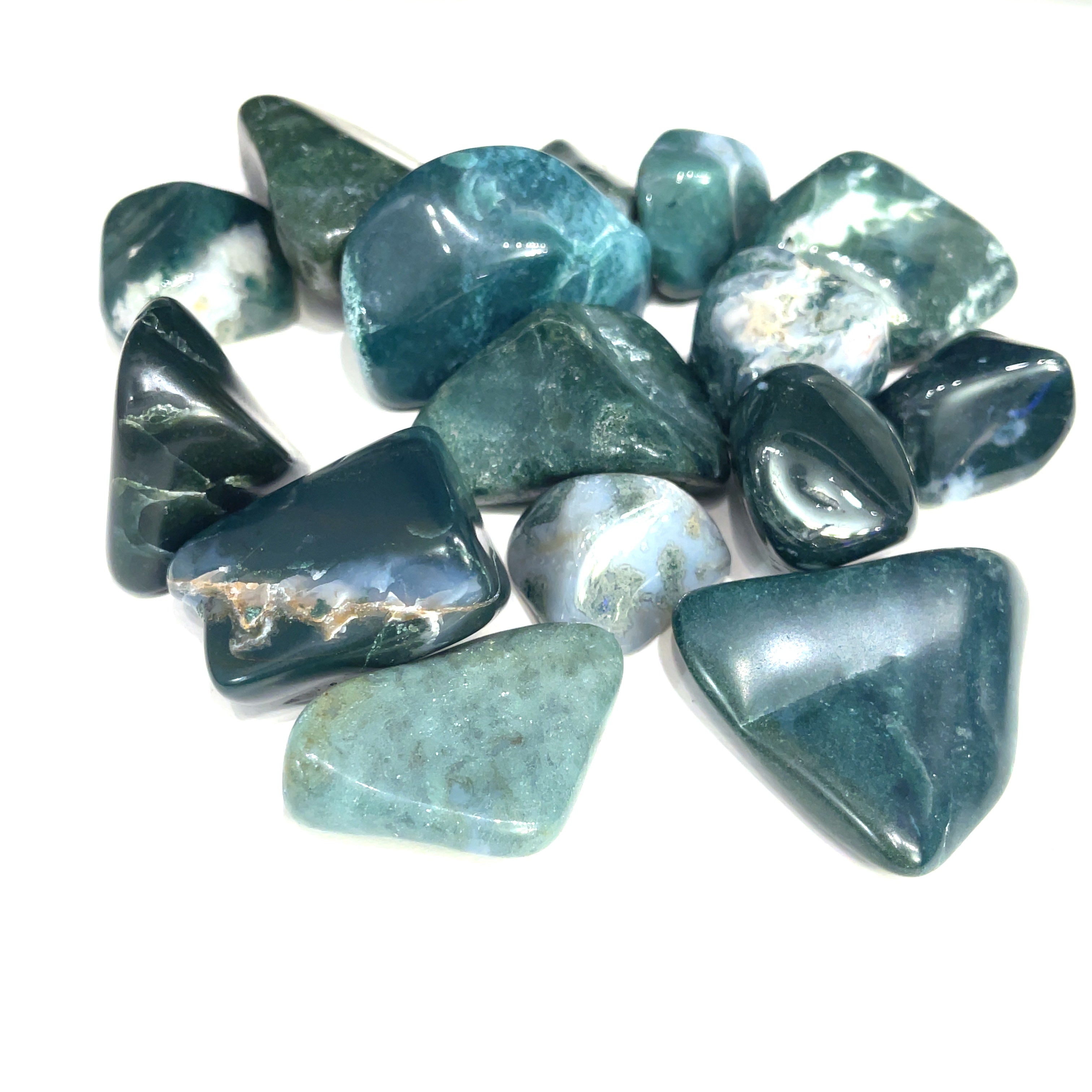 Moss Agate  tumbled gemstone