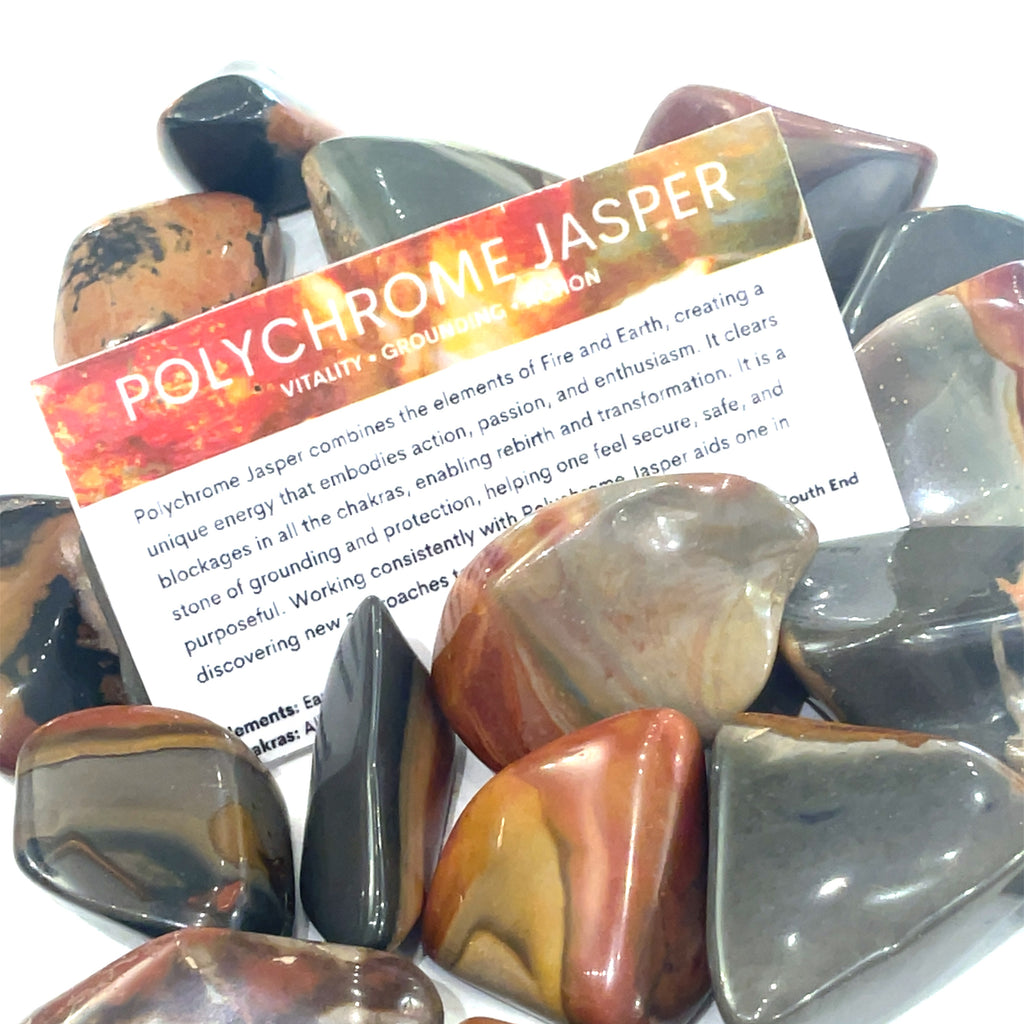Polychrome Jasper tumbled gemstone