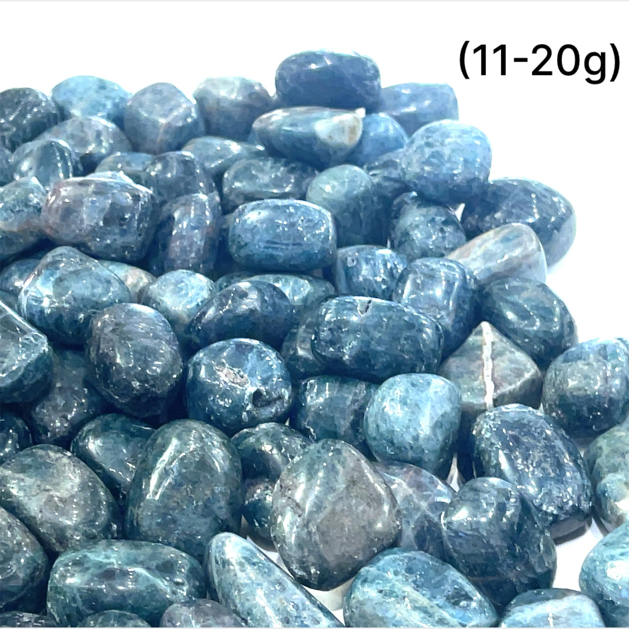 Blue Apatite Gemstone Tumbles