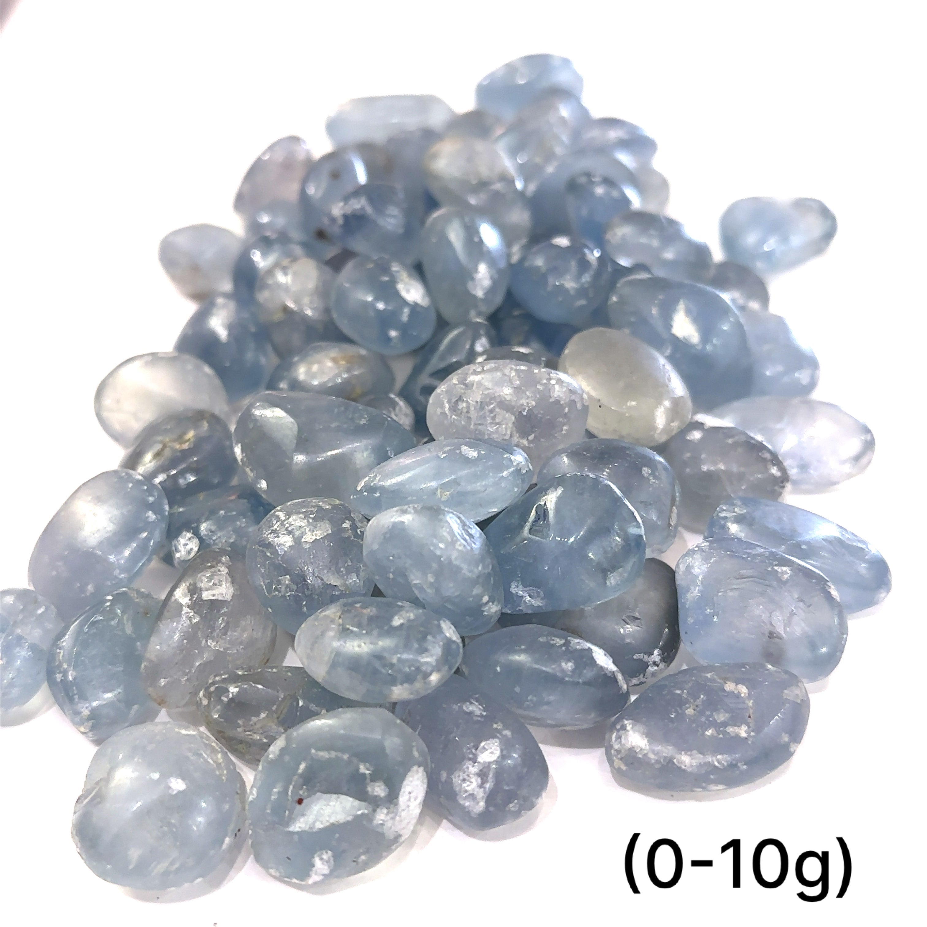 Celestite tumbled gemstones