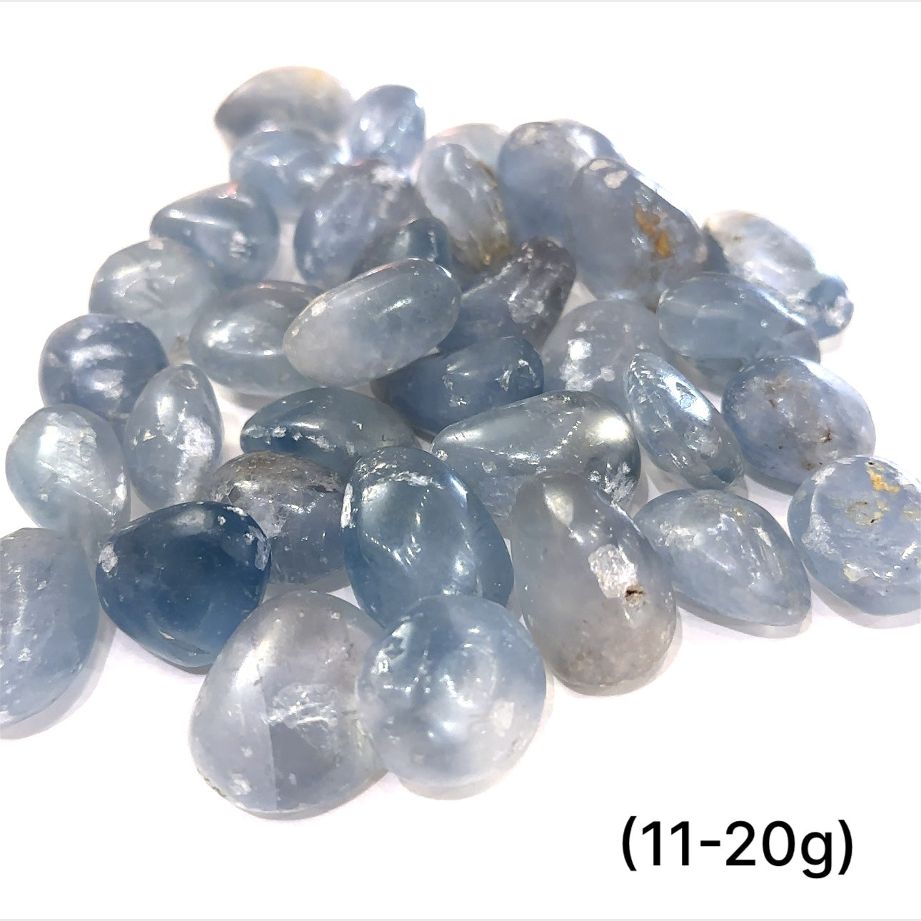 Celestite tumbled gemstones