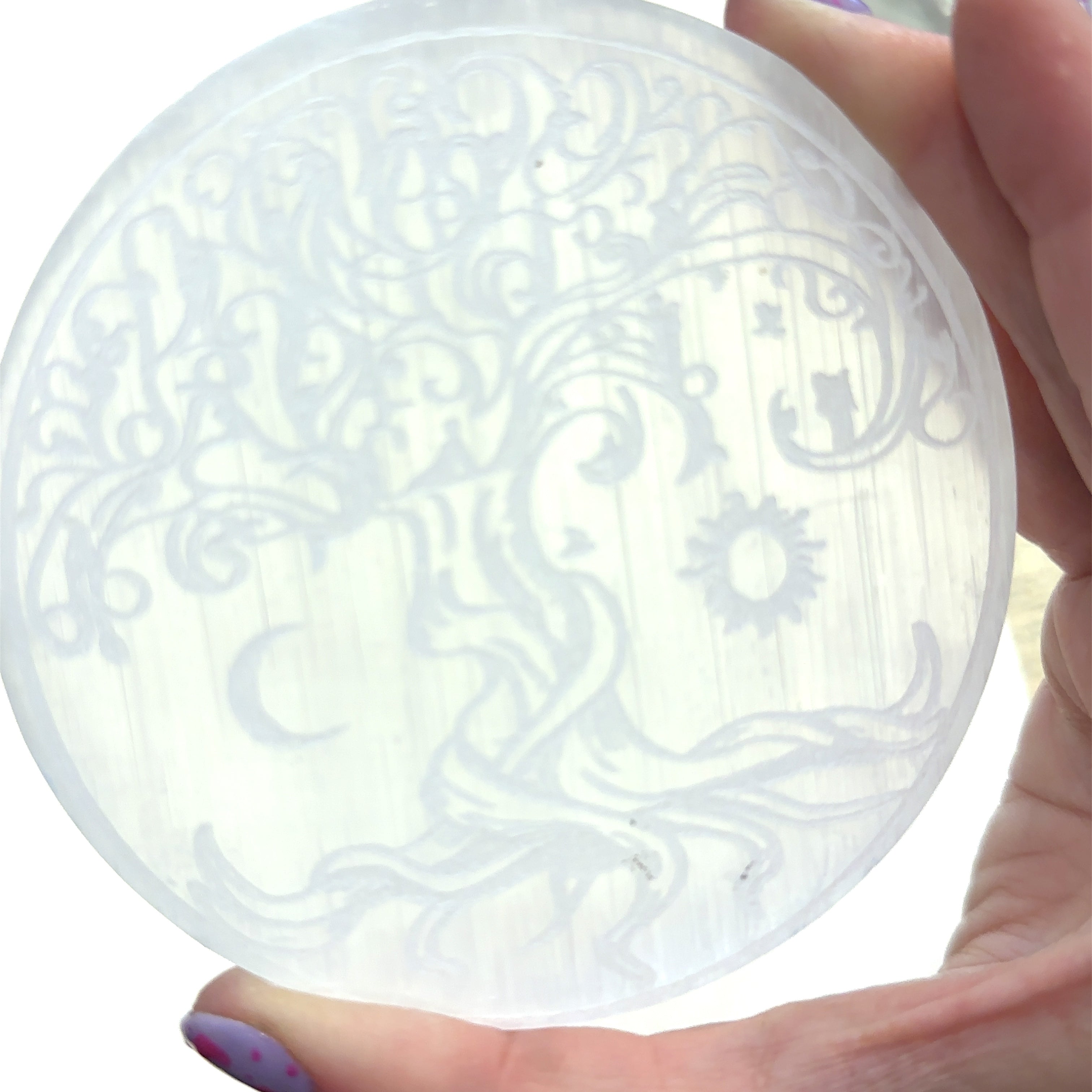 Selenite gemstone plates/ disks