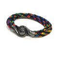 Black and Rainbow Kumihimo Braided bracelet, jewelry