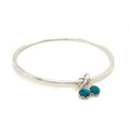 Sterling Silver Turquoise Charm Bangle , size 8'', jewelry