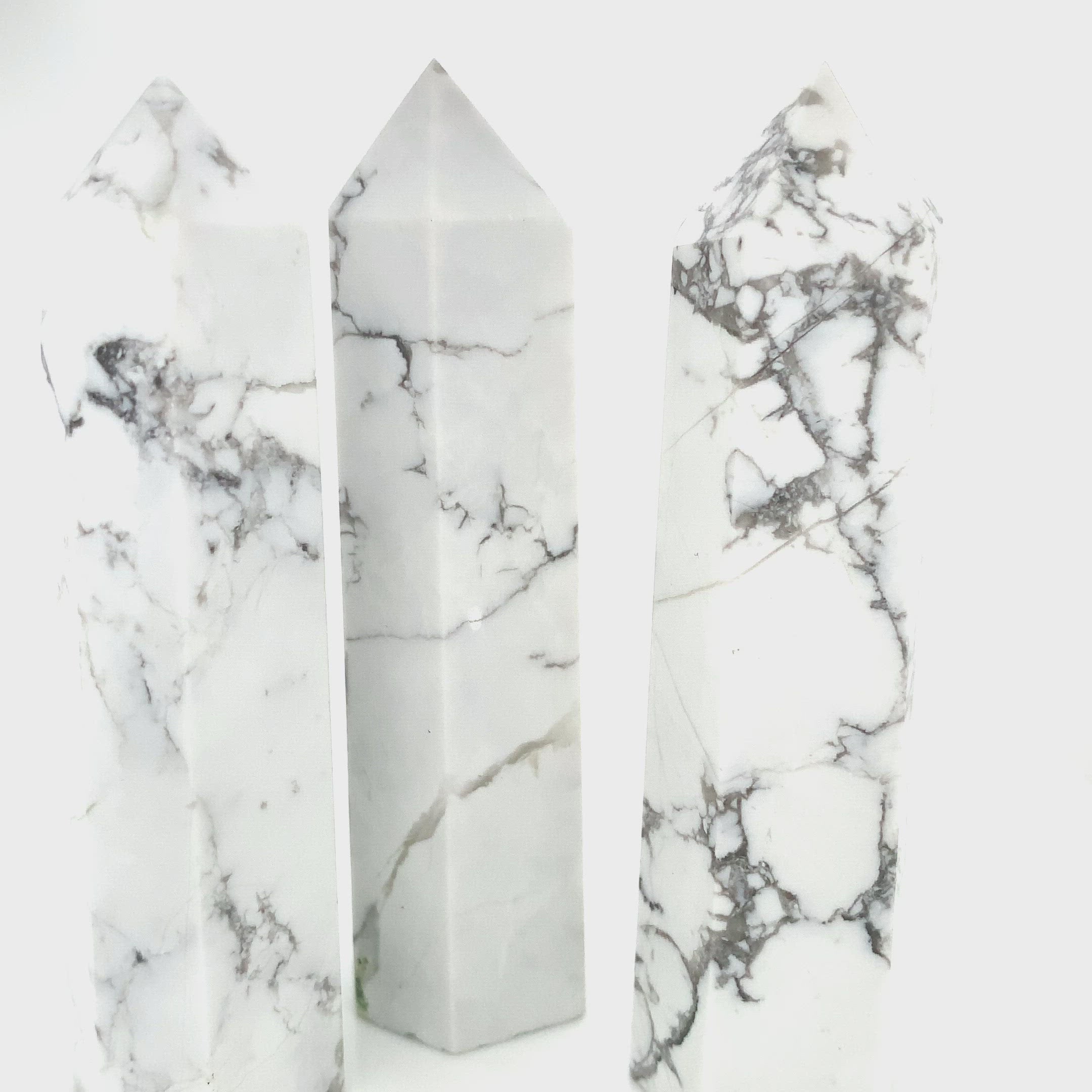 Howlite gemstone tower
