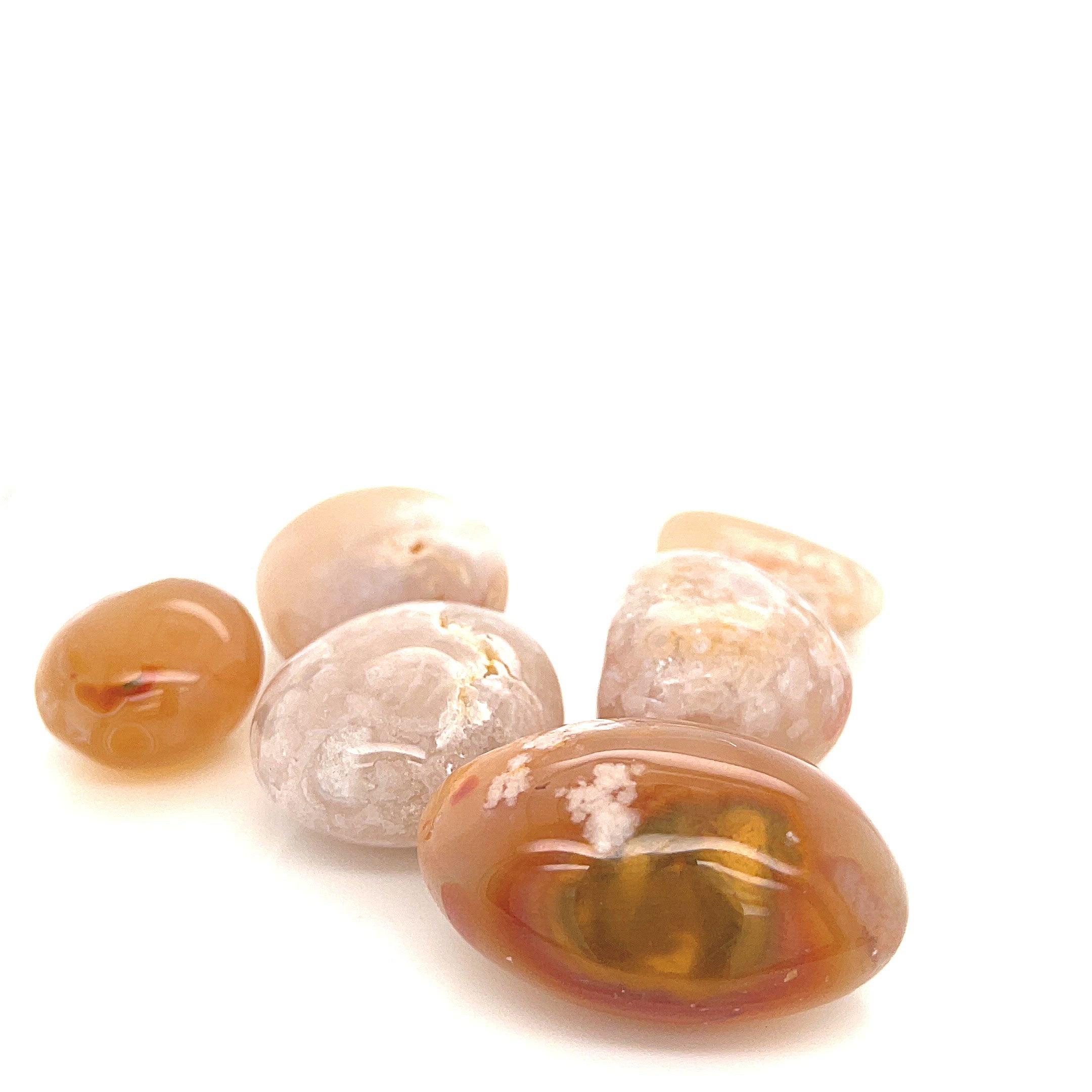 Flower Agate tumbles Gemstone