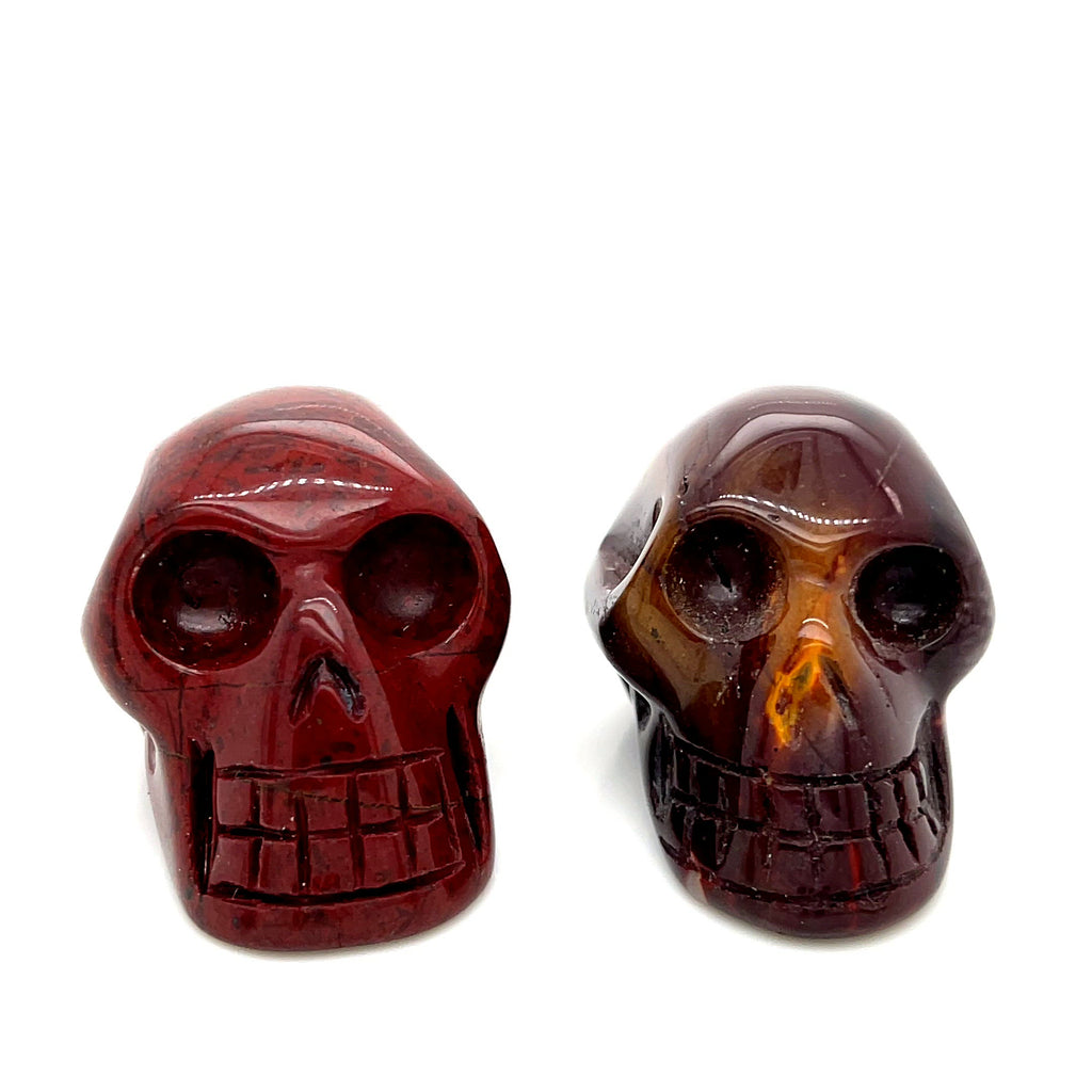 Jasper Gemstones Skull Carvings, mixed Jasper