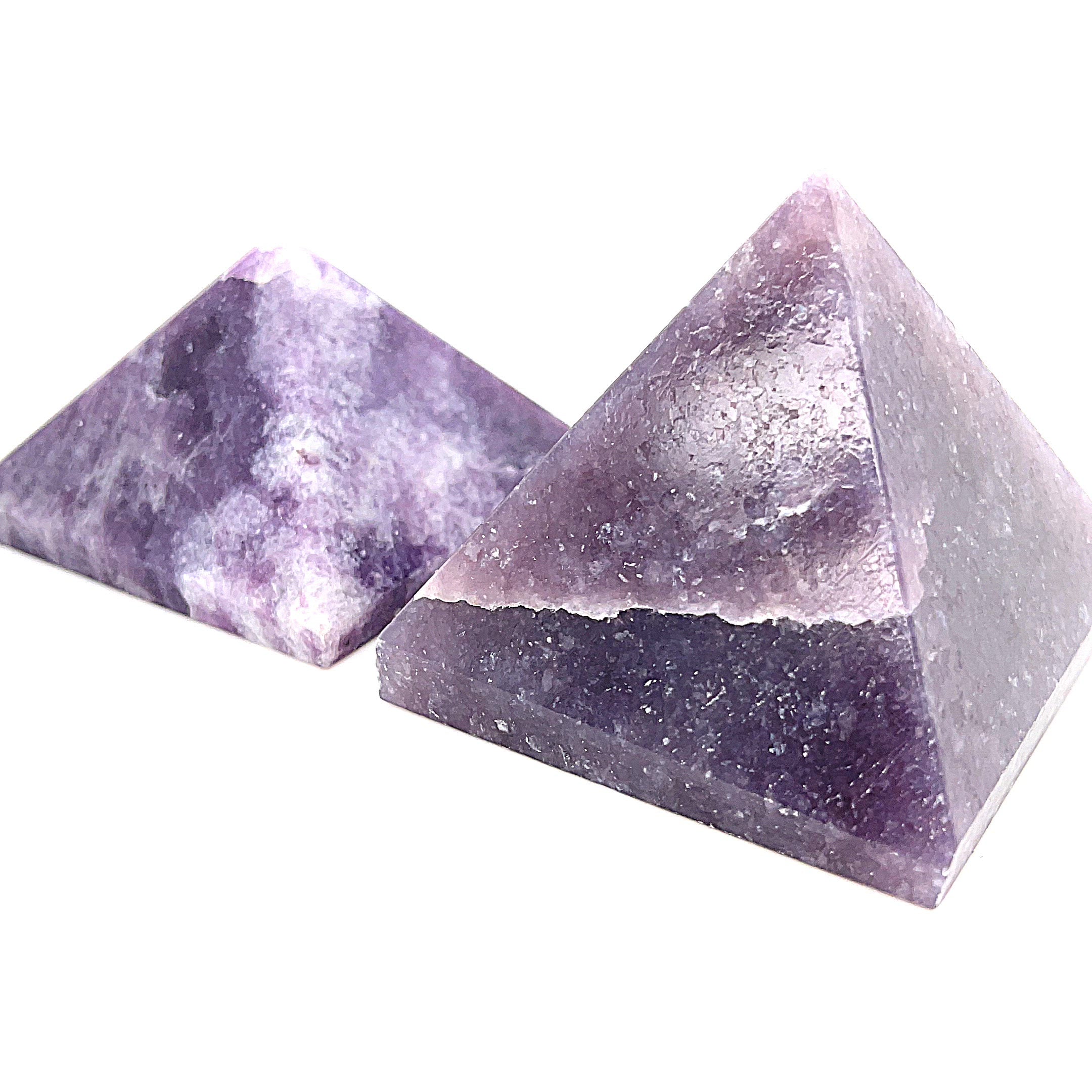 Lepidolite gemstone pyramid, Lepidolite gemstone
