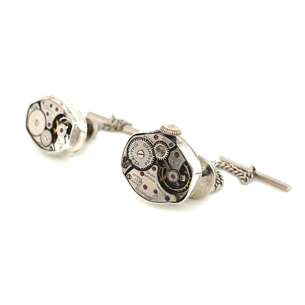 Antique Watch Component Sterling Silver Tie Tack  Handcrafted in the South End, Boston | Hidden Jewel of the South End