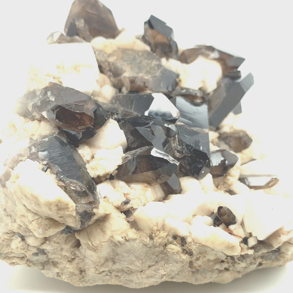 Smoky Quartz with Orthoclase - Gemstone Collector's Piece