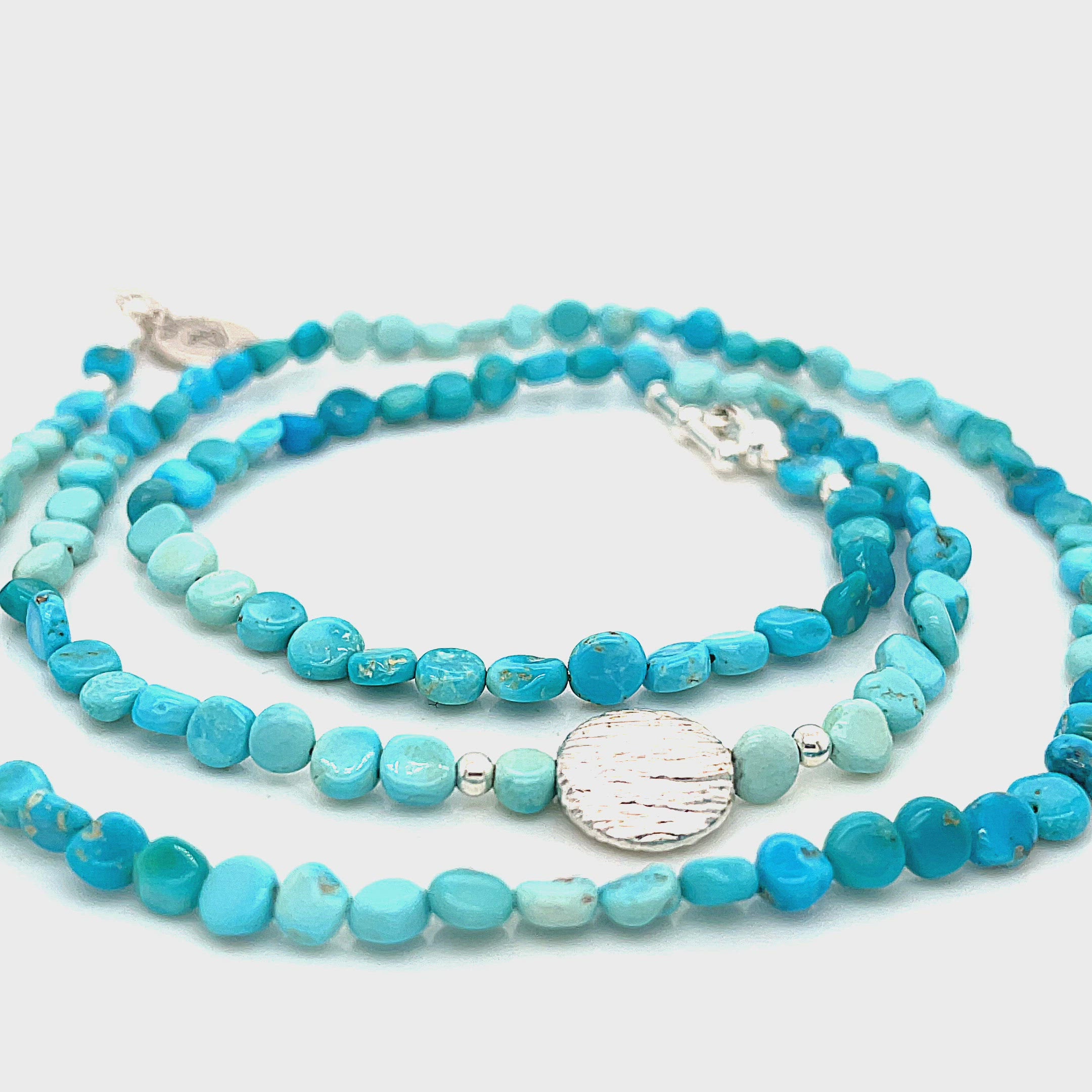 Turquoise gemstone beaded necklace, jewelry