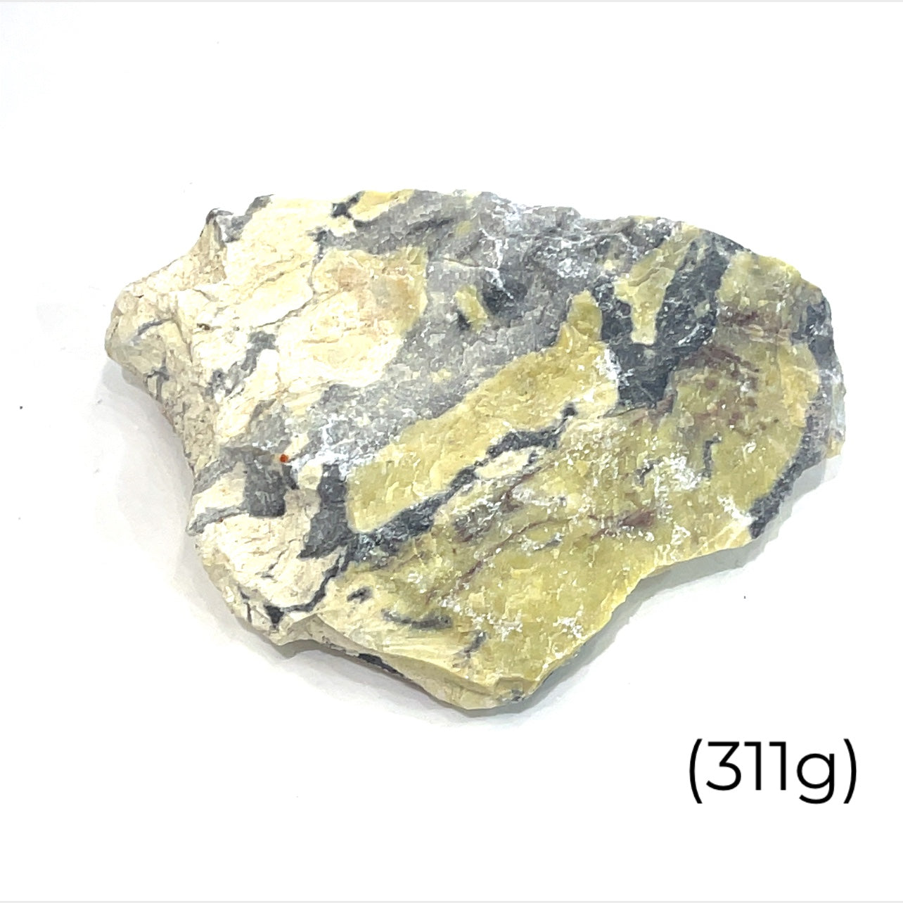 A group of Devalite stone (311g) used in meditation and crystal healing – grounding Earth energy. on a white background front overview.