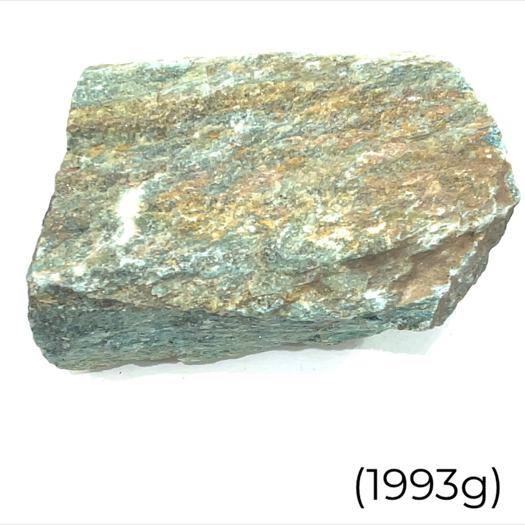A raw Bloodstone (1993g) used in meditation for grounding and energy balance on s white background and front overview. 