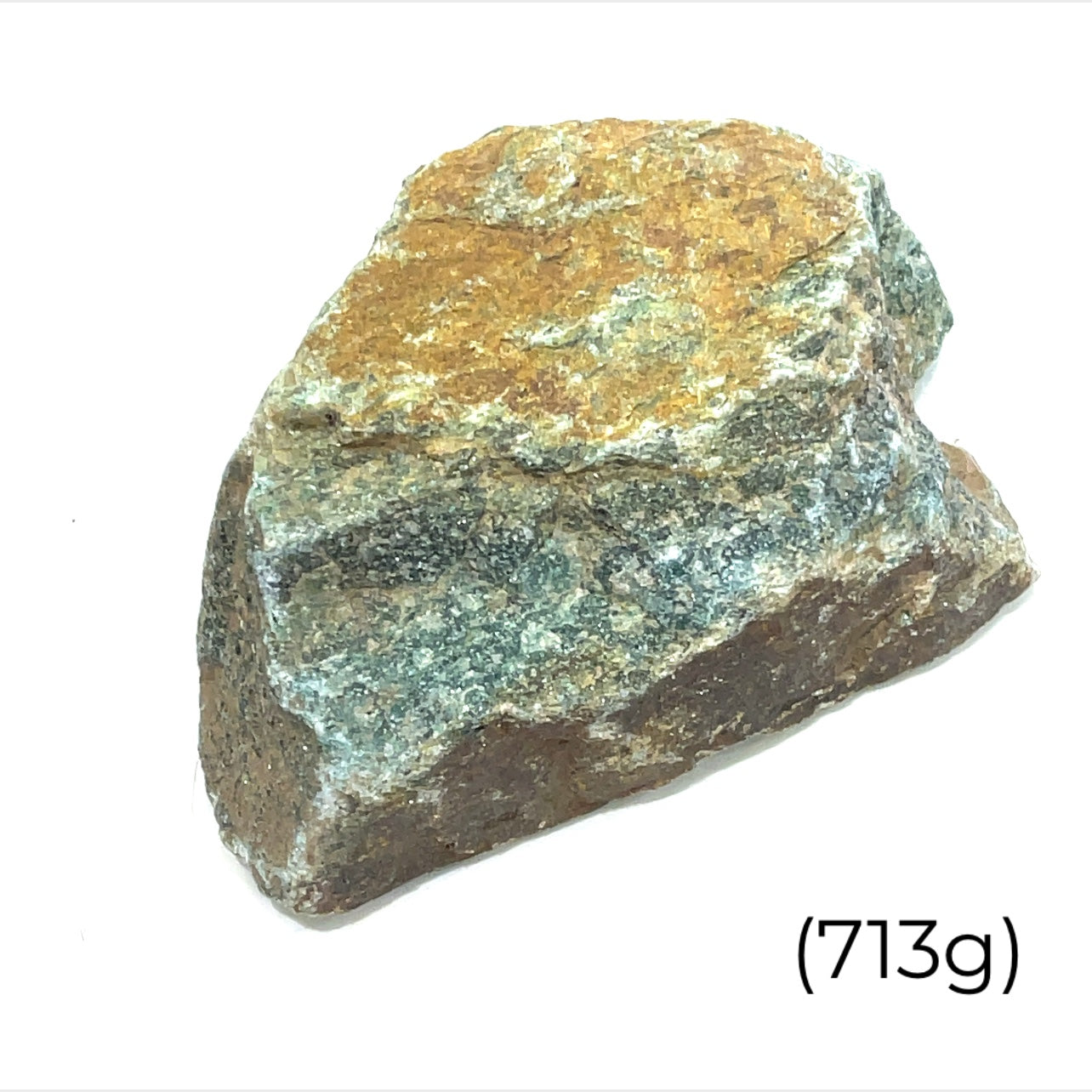 A raw Bloodstone (713g) used in meditation for grounding and energy balance on s white background and front overview. 