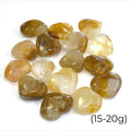 Assorted Golden Healer Hearts (15-20g) – each unique in pattern and energy on a white background front overview. 