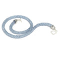 Kyanite Gemstone Crocheted Necklace,  beaded crocheted necklace