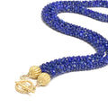 Crocheted Genuine Gemstone Lapis necklace