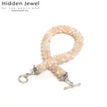 Pink opal Crocheted Bracelet