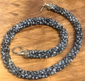 Crocheted Snowflake Jasper Gemstone Necklace