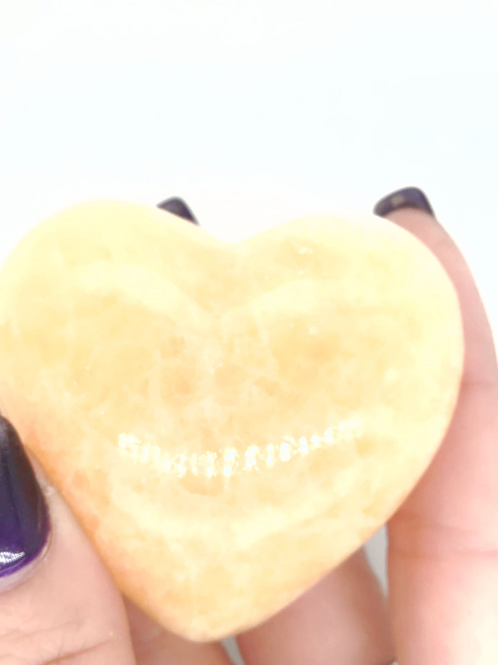 Orange Calcite gemstone heart