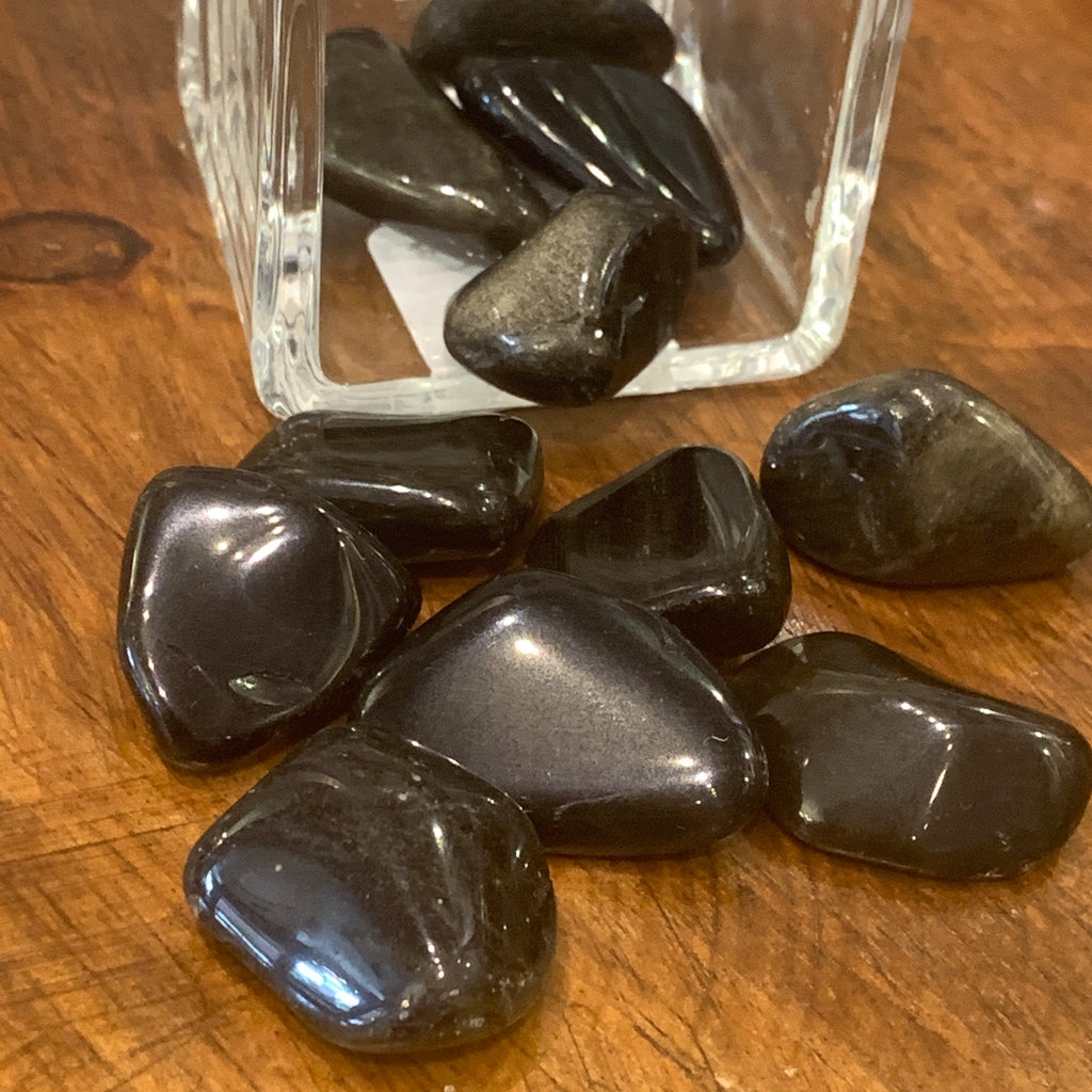 Golden Sheen Obsidian Tumbled Gemstone   (Mexico)