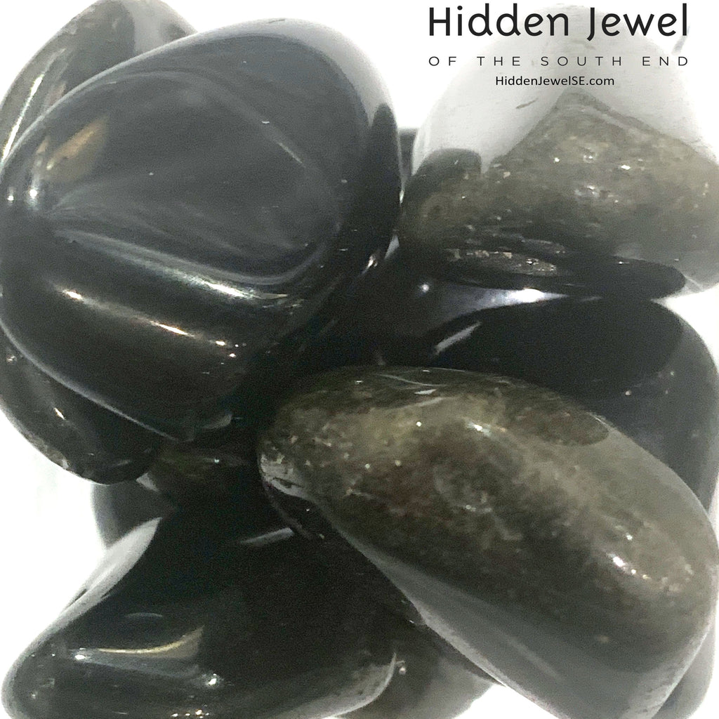 Golden Sheen Obsidian Tumbled Gemstone   (Mexico)