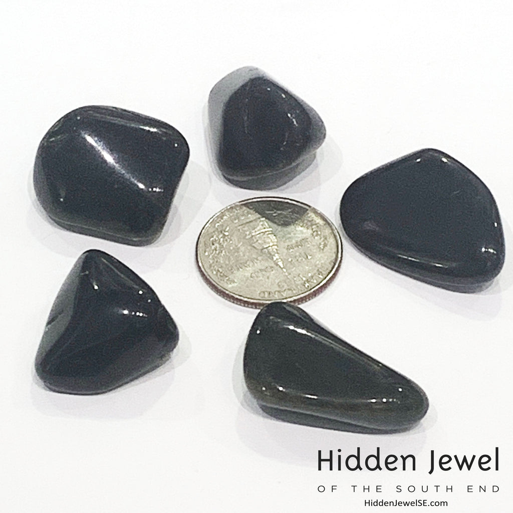 Golden Sheen Obsidian Tumbled Gemstone   (Mexico)