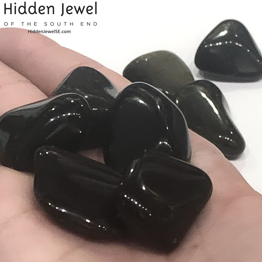 Golden Sheen Obsidian Tumbled Gemstone   (Mexico)