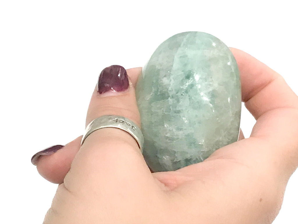 Green Fluorite Palm Stone