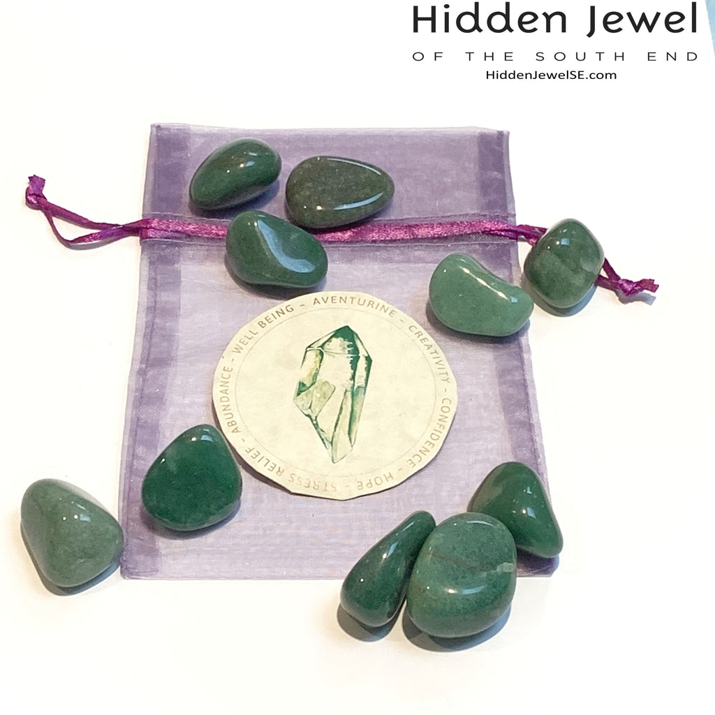 Green Aventurine Gemstone on white center overview