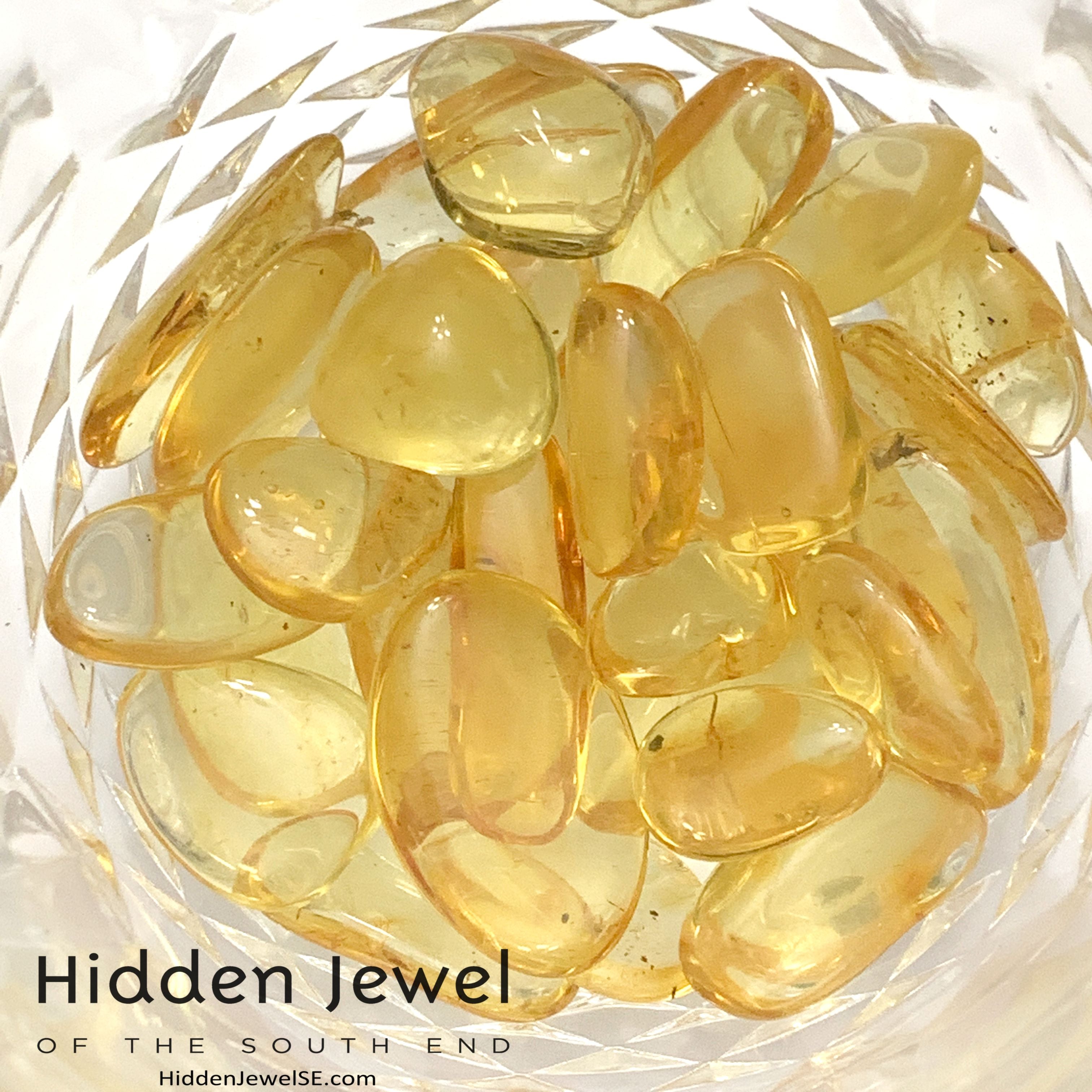 Amber  tumbled gemstone