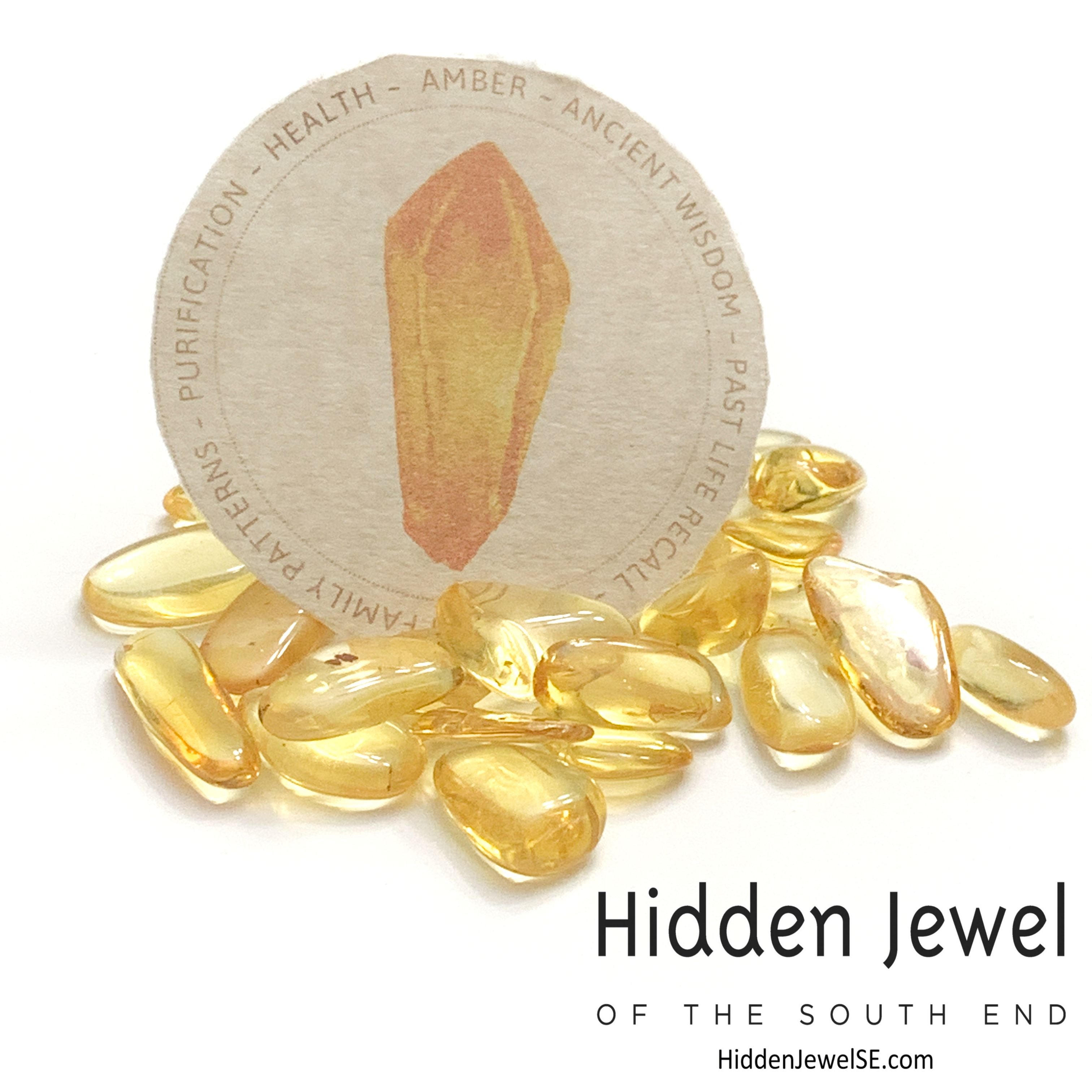 Amber  tumbled gemstone