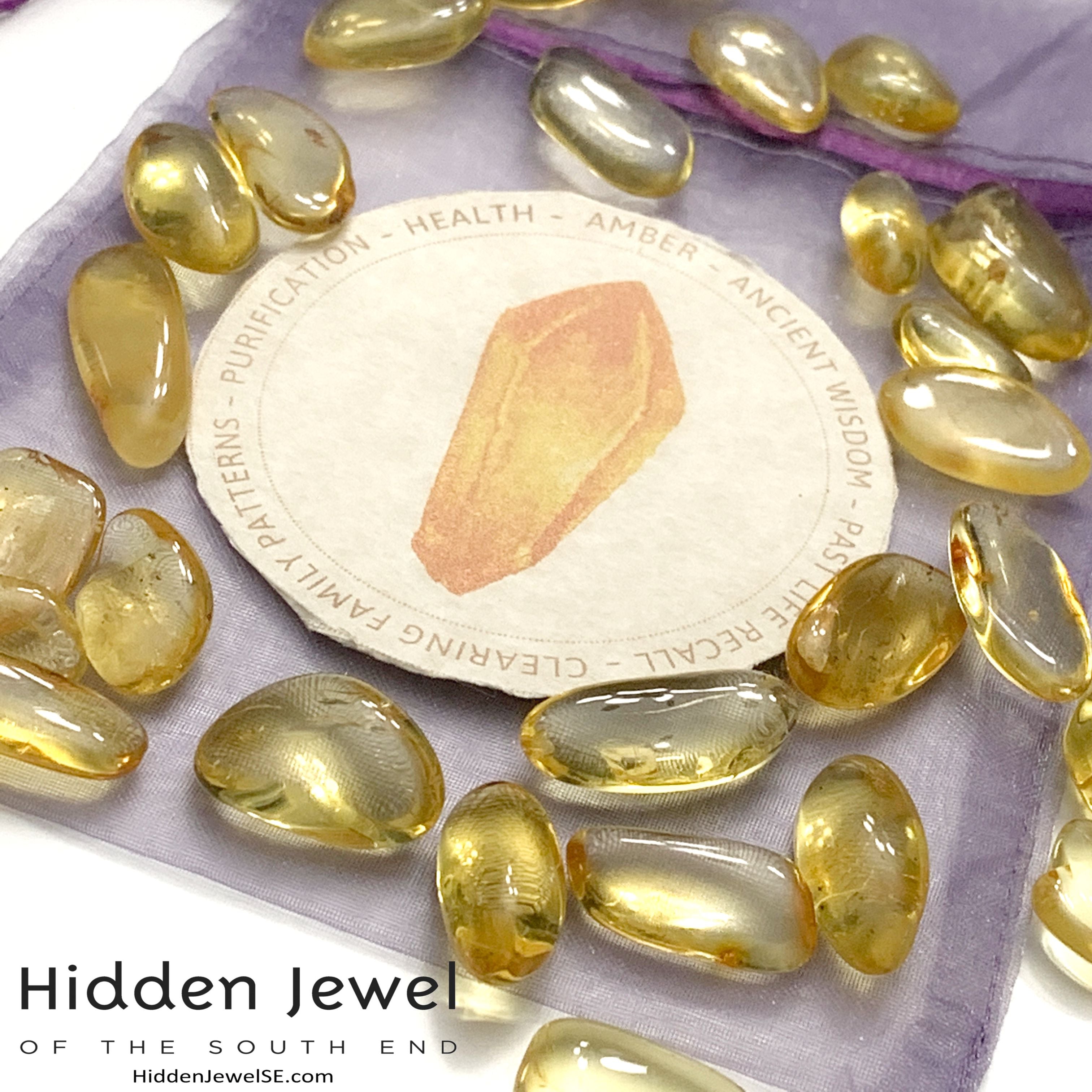 Amber  tumbled gemstone