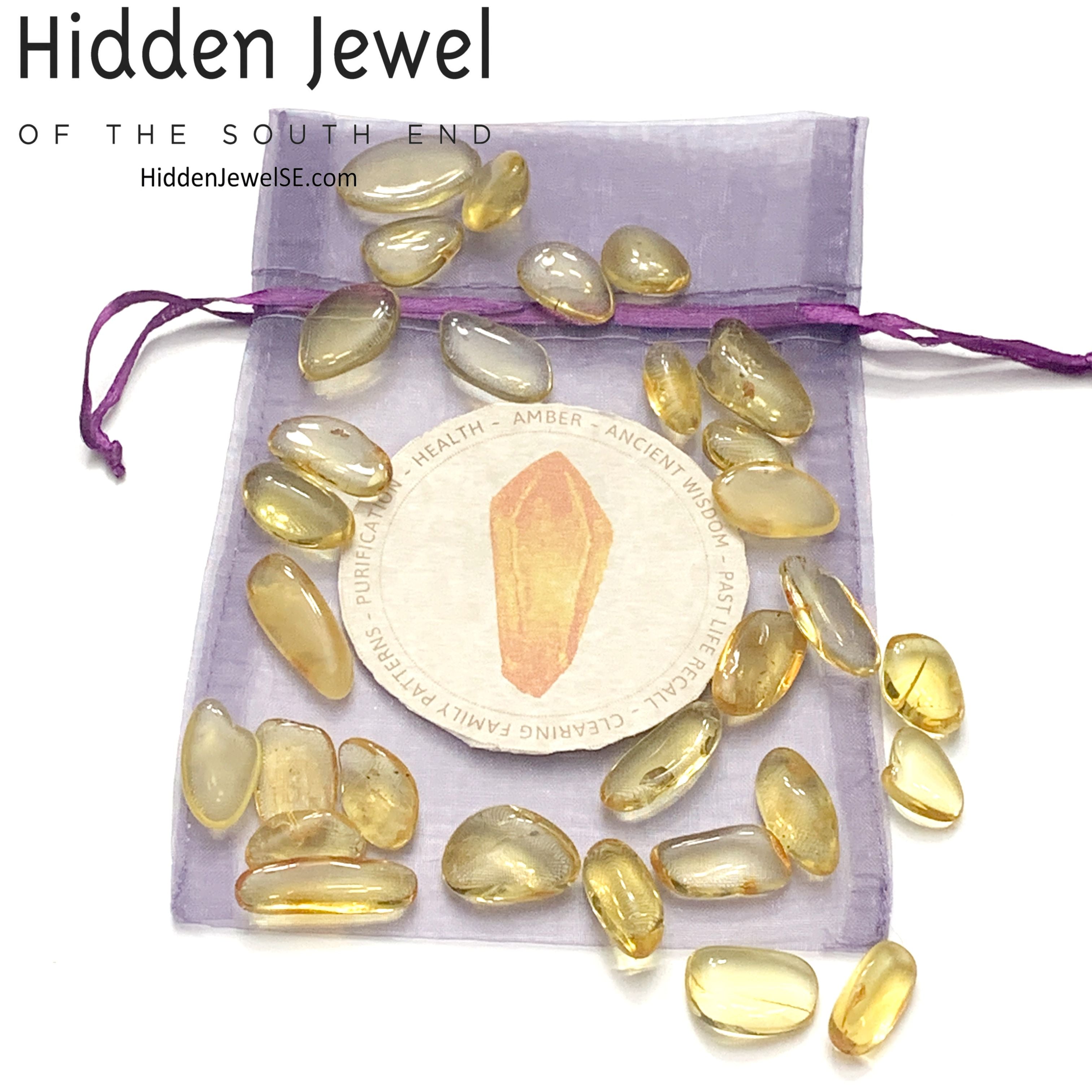 Amber  tumbled gemstone