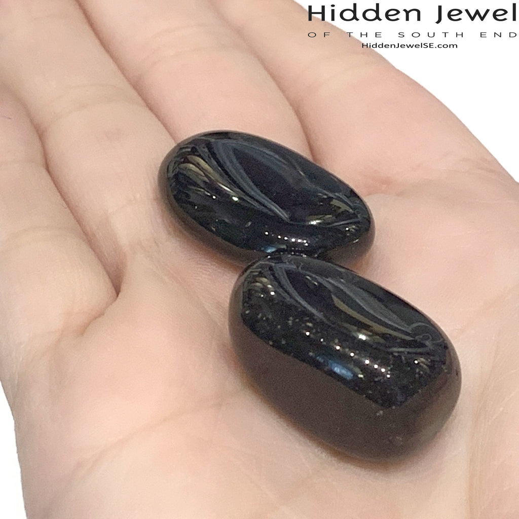 Black Obsidian tumbled gemstone