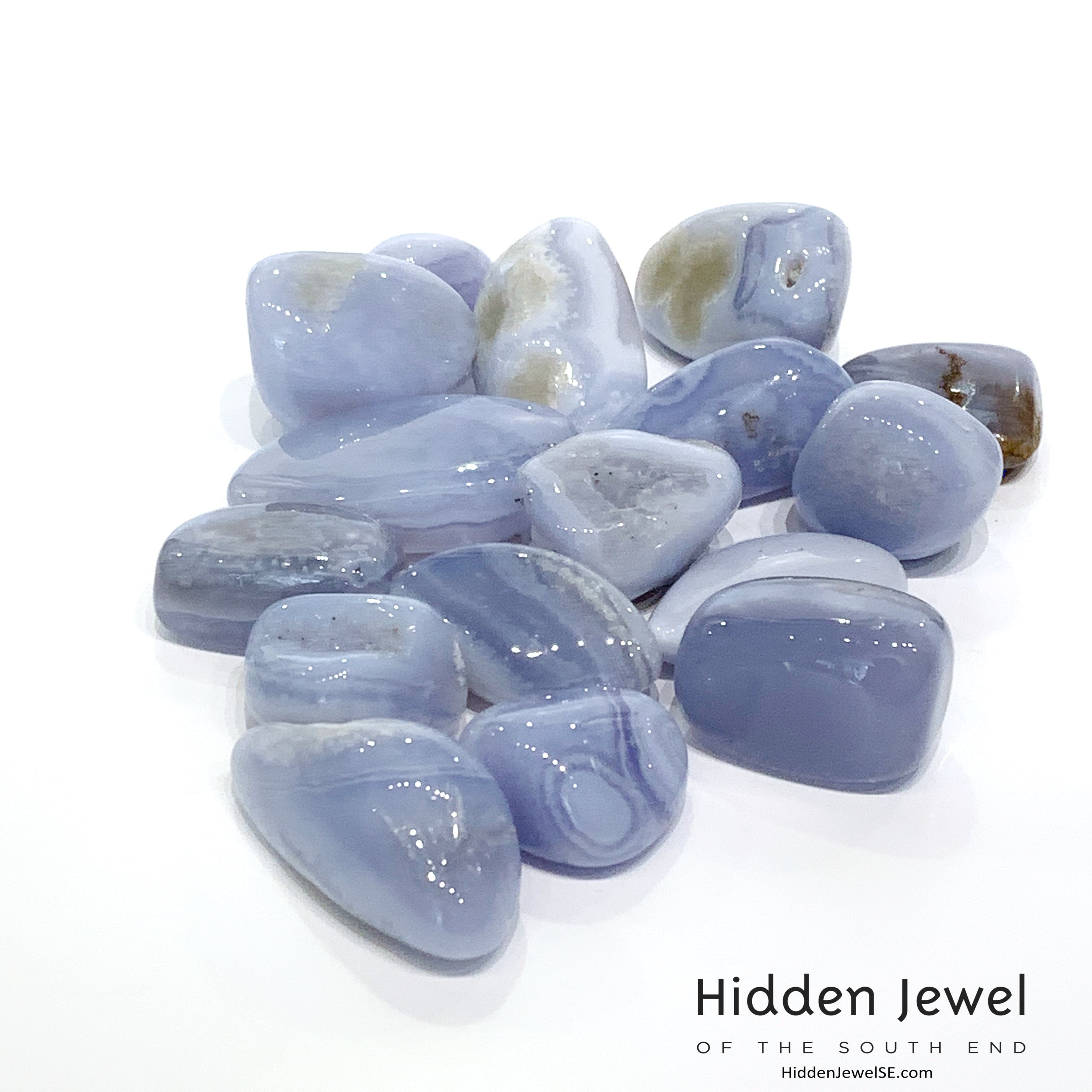 Blue Lace Agate Gemstone Tumbled gemstone