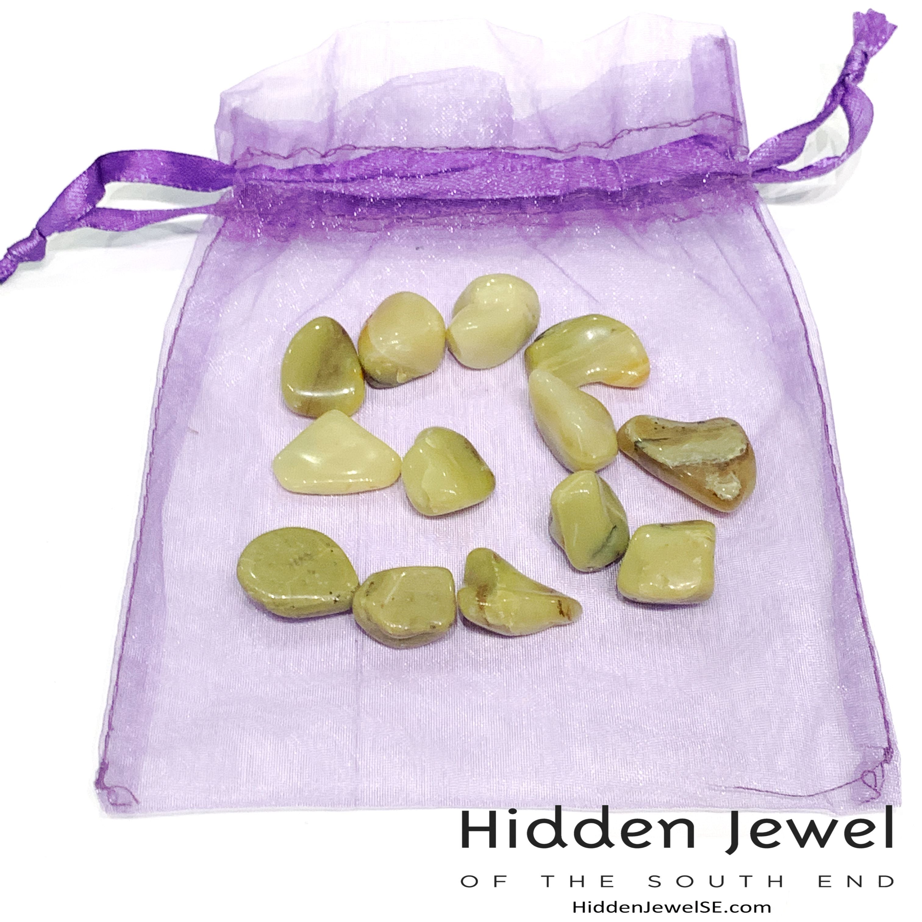 Olive Green Opal tumbled Gemstone