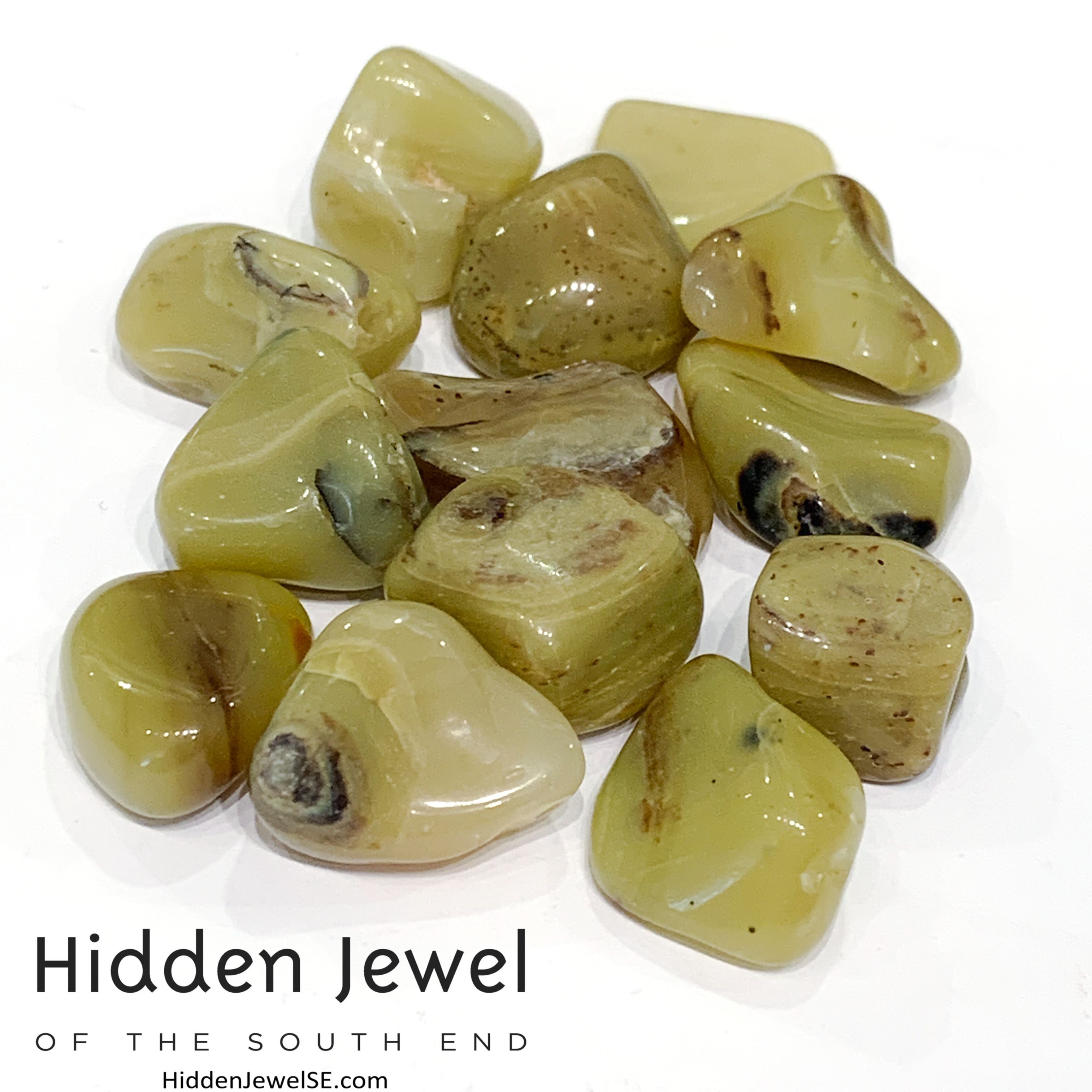 Olive Green Opal tumbled Gemstone