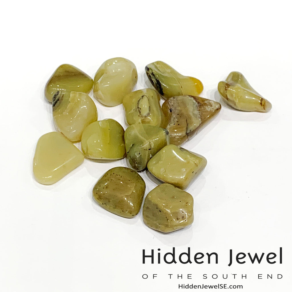 Olive Green Opal tumbled Gemstone