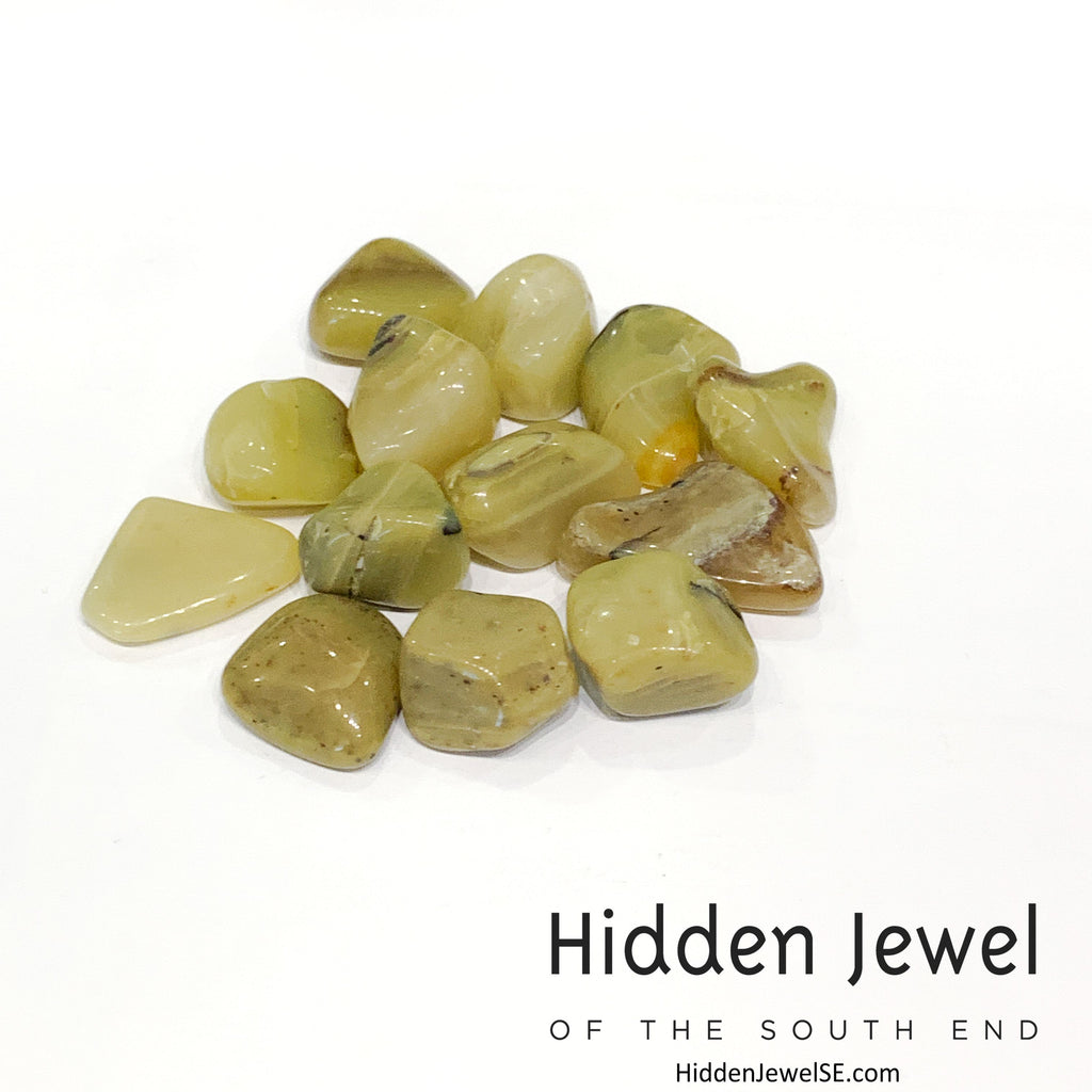 Olive Green Opal tumbled Gemstone