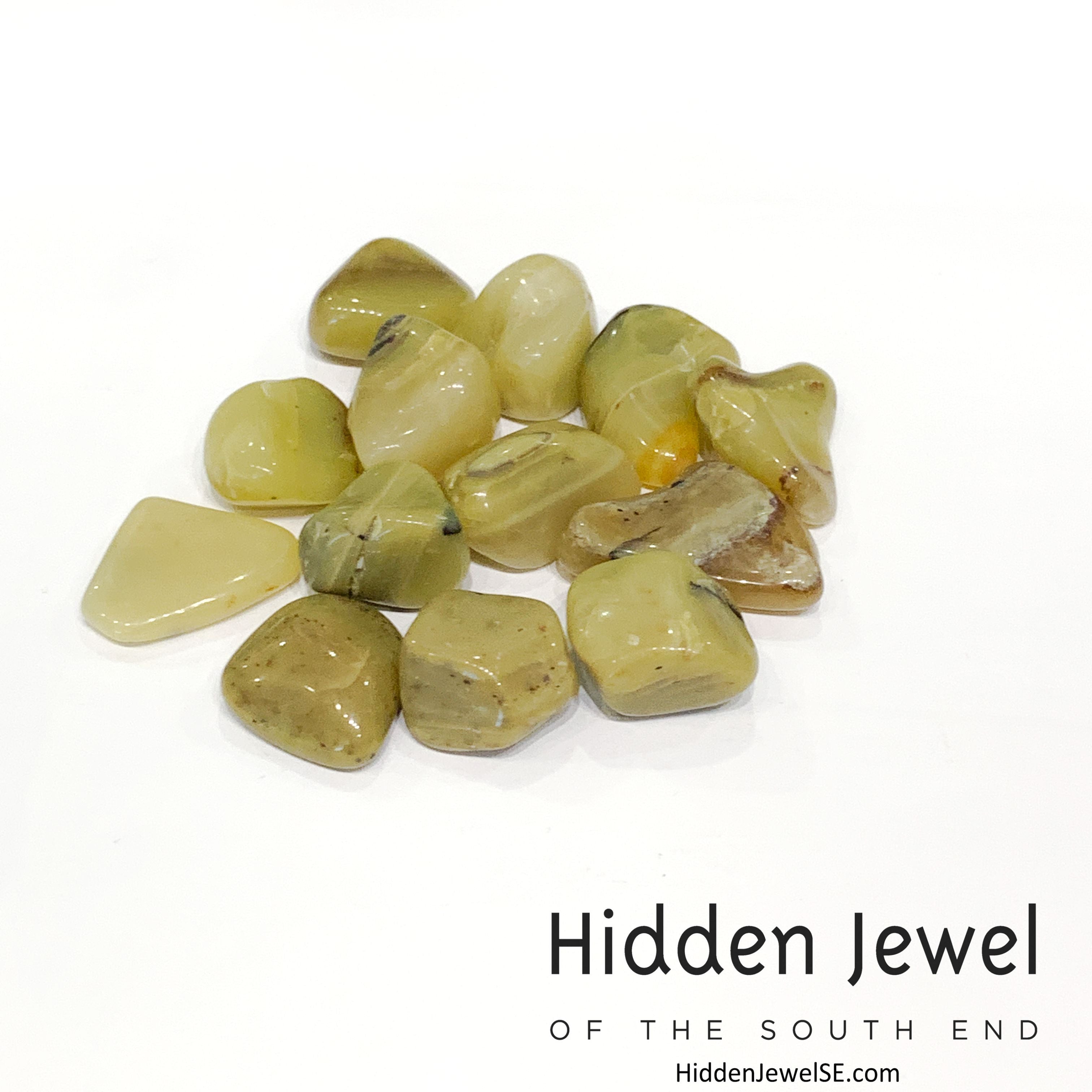 Olive Green Opal tumbled Gemstone