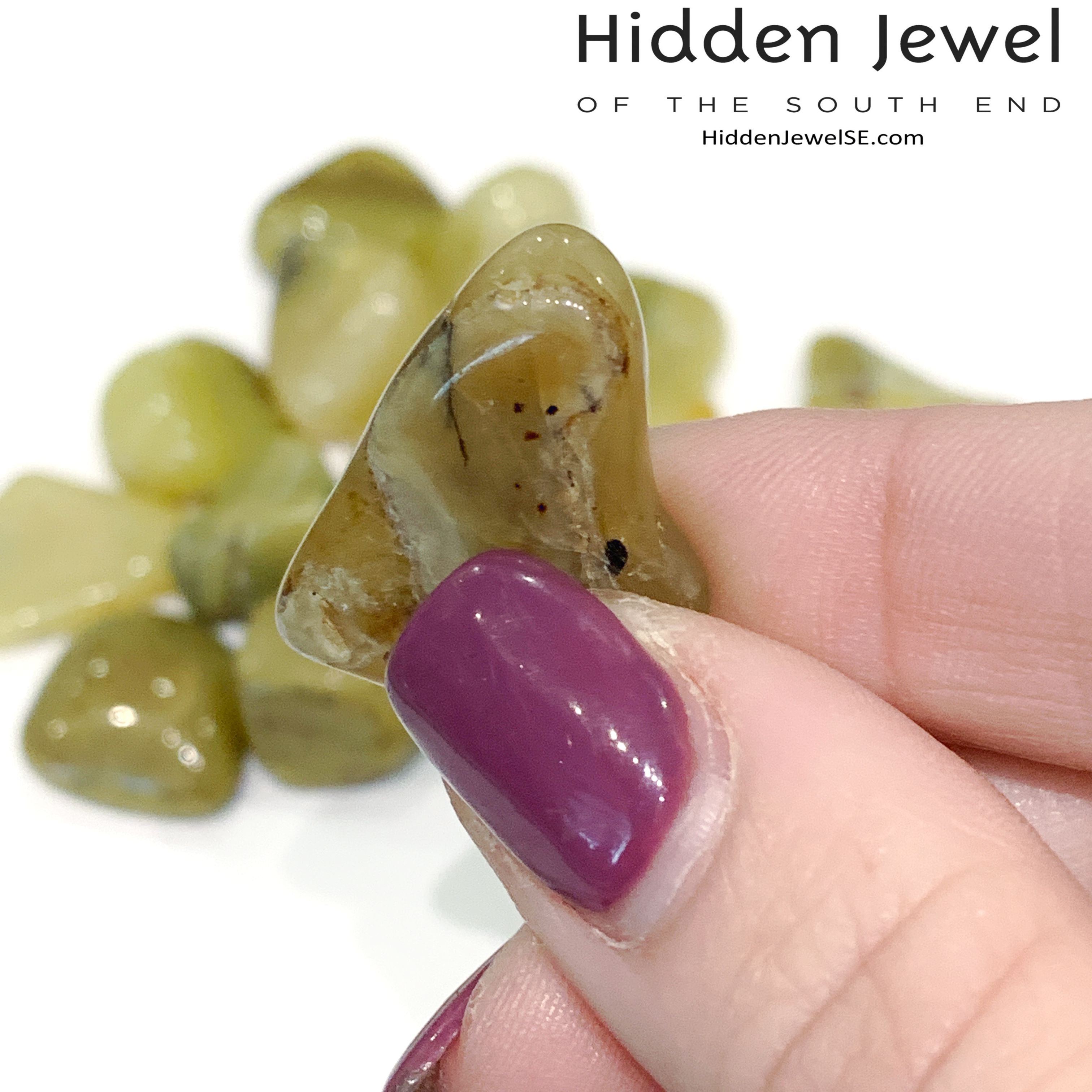 Olive Green Opal tumbled Gemstone