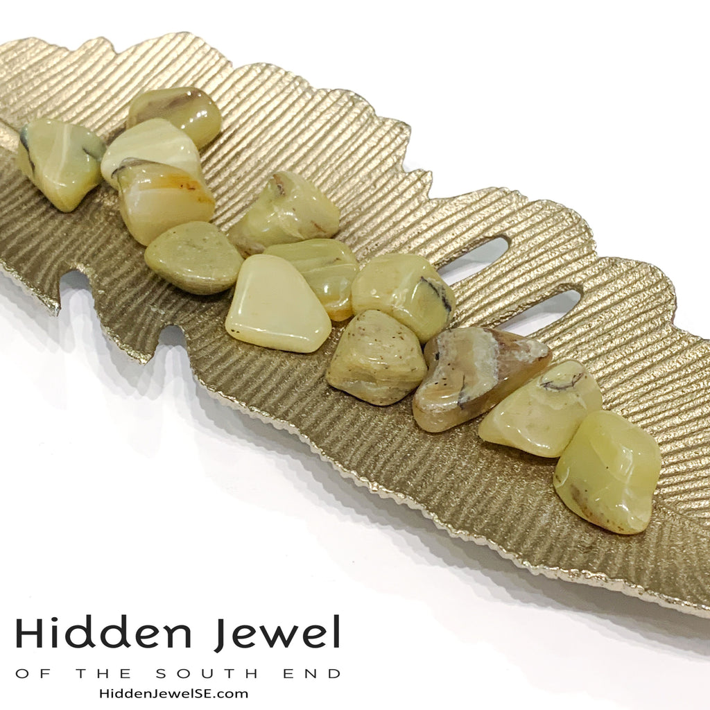 Olive Green Opal tumbled Gemstone