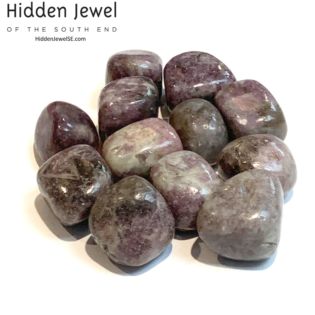 Lepidolite tumbled gemstones