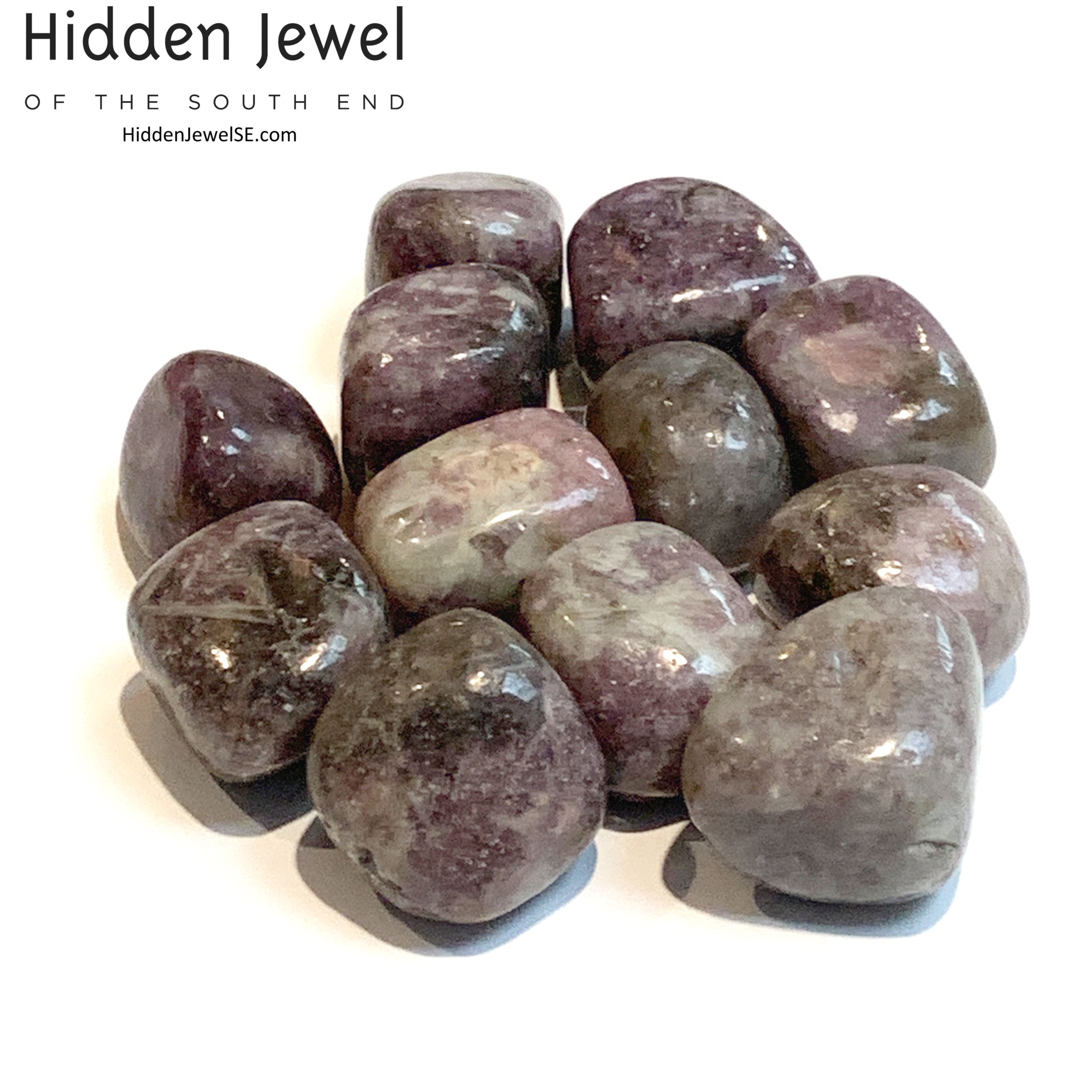Lepidolite tumbled gemstones
