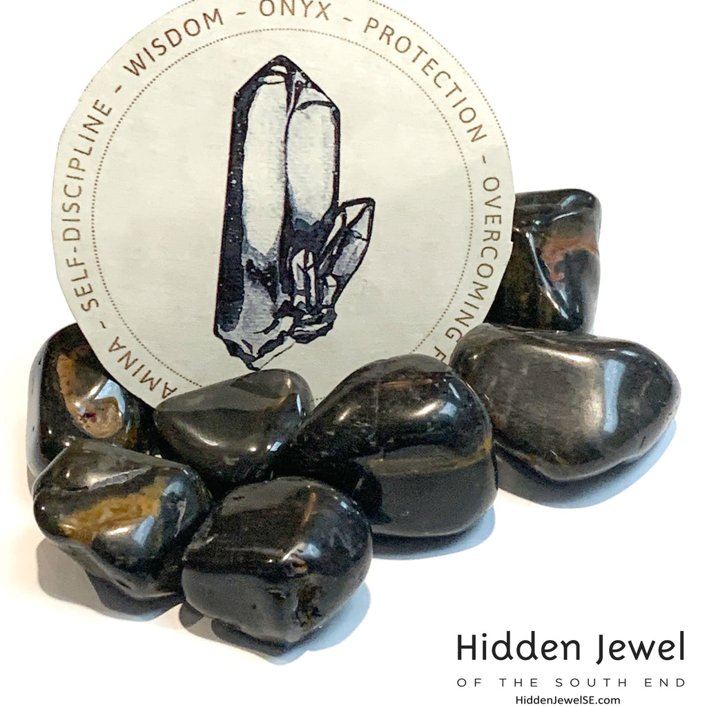 Black Onyx Tumbled gemstone